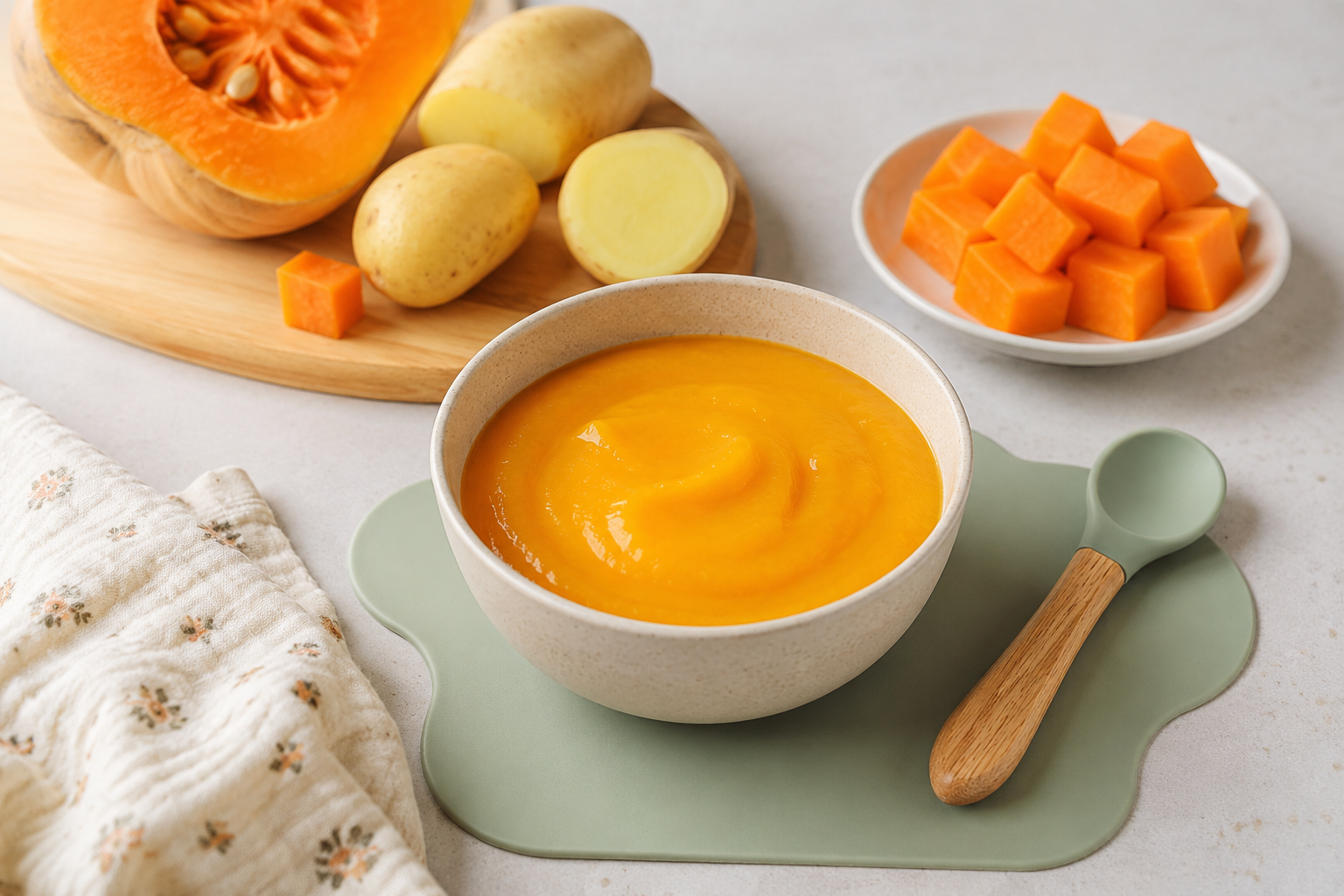 Crema suave de calabaza para bebés