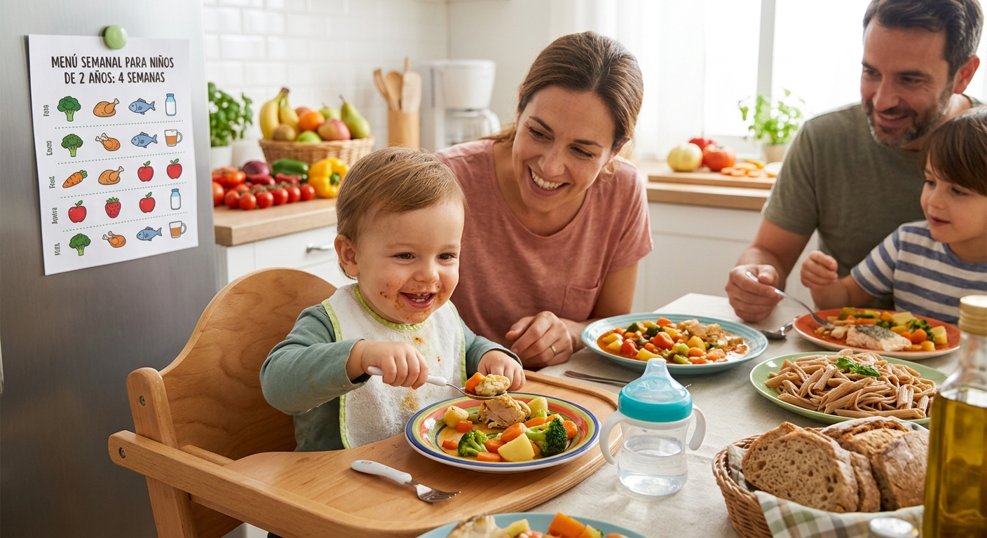 Menú semanal para niños de 2 años: 4 semanas de comidas saludables, fáciles y equilibradas