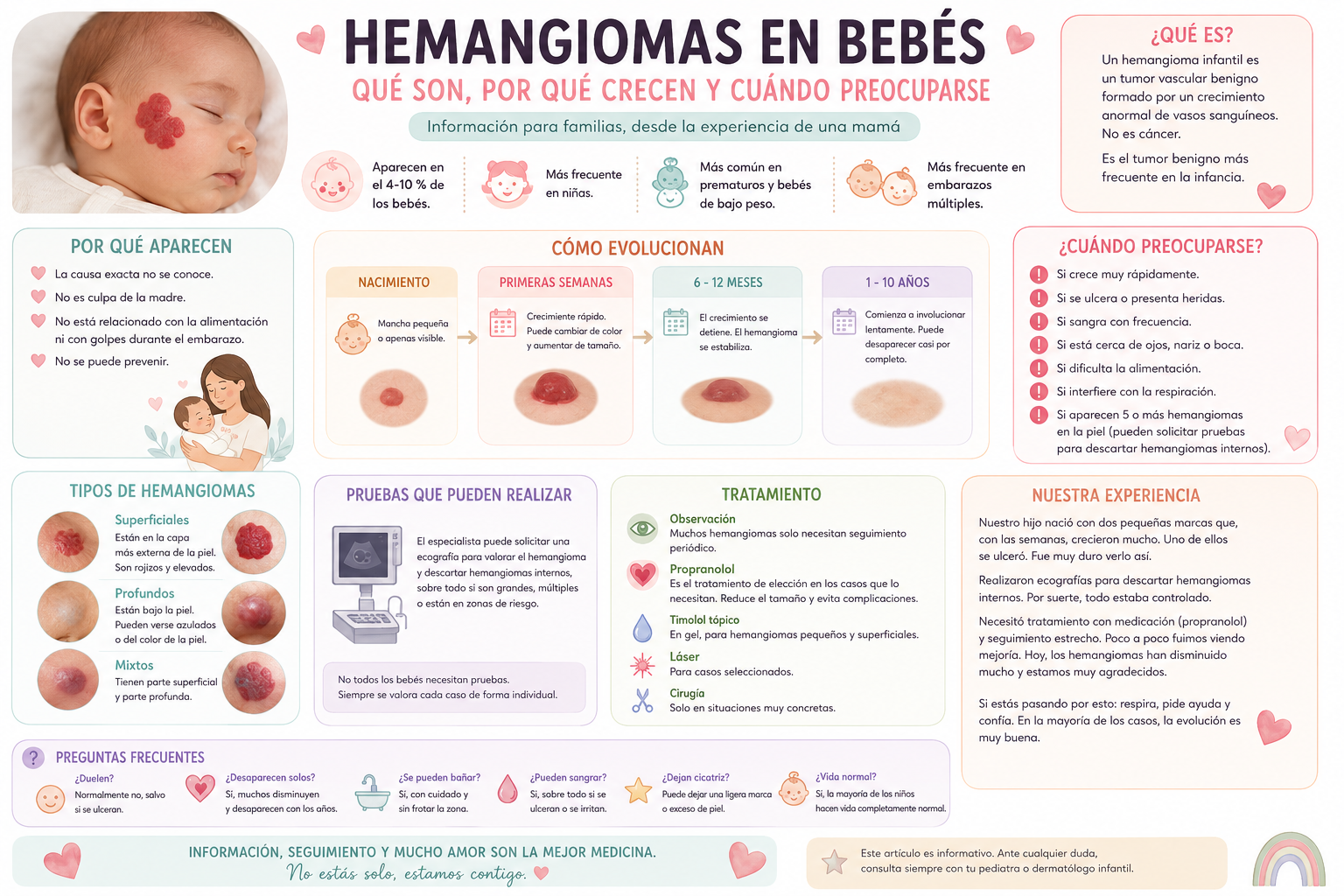 Hemangiomas en bebés: qué son, por qué crecen y cuándo preocuparse