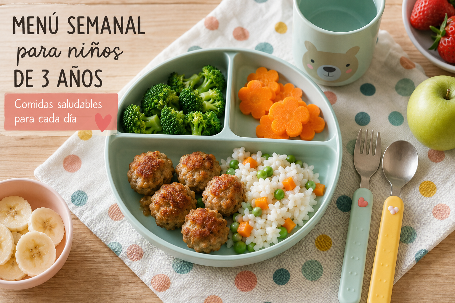Menú semanal para niños de 3 años: 4 semanas de comidas saludables, fáciles y equilibradas