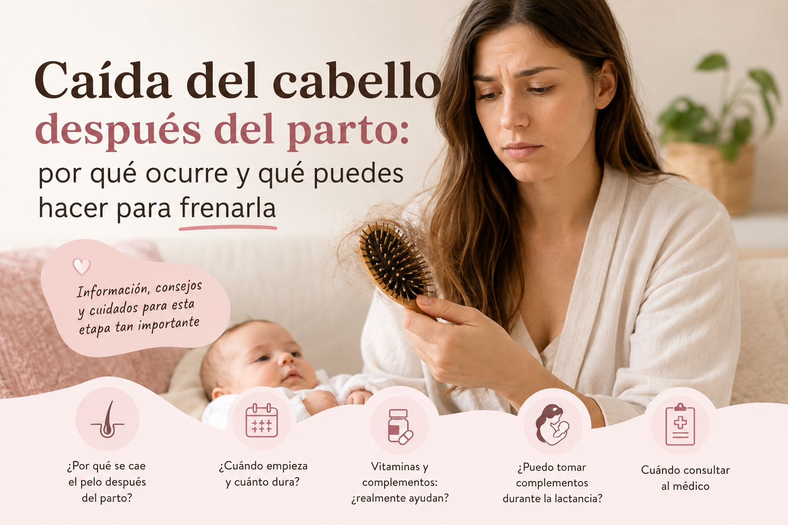 Caída del cabello después del parto: por qué ocurre y qué puedes hacer
