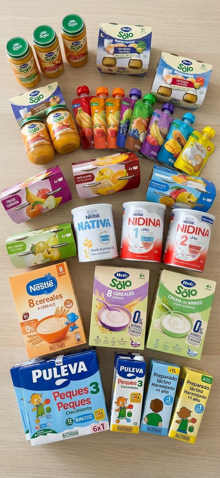 Alimentación infantil en Mercadona: tarritos, cereales, fruta, leche y más