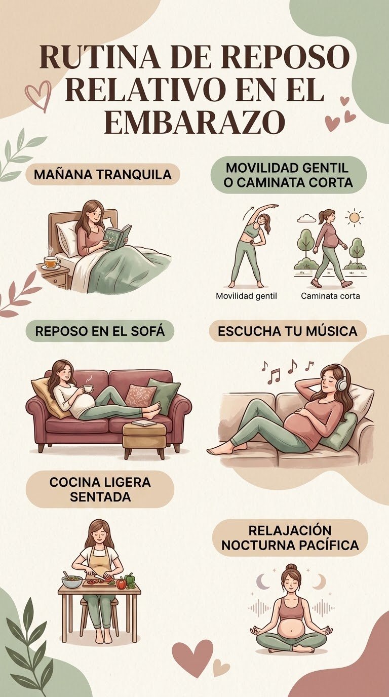 Rutina diaria orientativa durante el reposo relativo